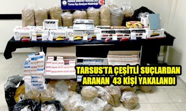 TARSUS’TA ÇEŞİTLİ SUÇLARDAN ARANAN 43 KİŞİ YAKALANDI